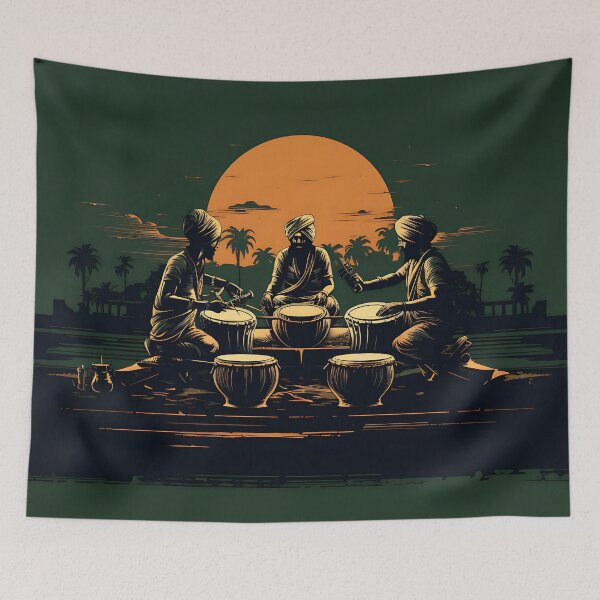 Item preview, Punjabi Bhangra Dhol Players Night Time designed and sold by PioneerX1.