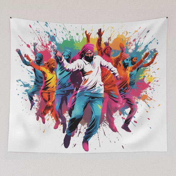 Item preview, Colourful Bhangra Dancers Art designed and sold by PioneerX1.
