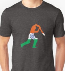 India Flag and Batsman for Cricket Team Fan Unisex T-Shirt