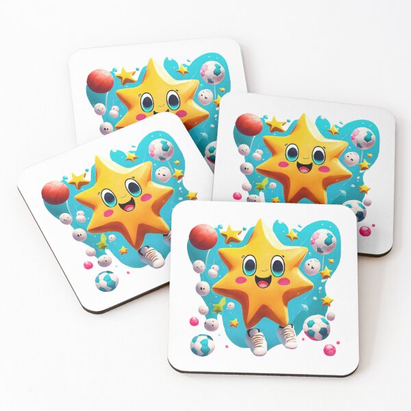 Item preview, Cartoon Star Character Smile Sports Balls Soccer Ball Basketball Volleyball Stopwatch Trophy Scoreboard designed and sold by Print-Online.