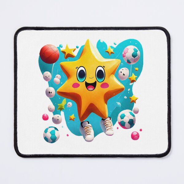 Item preview, Cartoon Star Character Smile Sports Balls Soccer Ball Basketball Volleyball Stopwatch Trophy Scoreboard designed and sold by Print-Online.