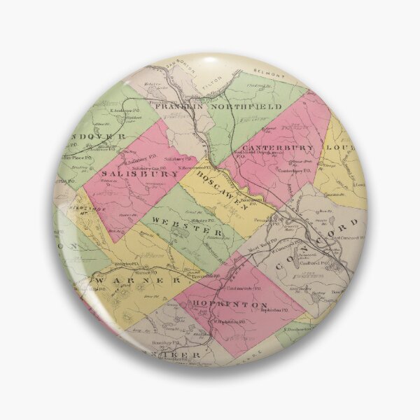 Item preview, Vintage Map of Merrimack County NH (1892) designed and sold by BravuraMedia.