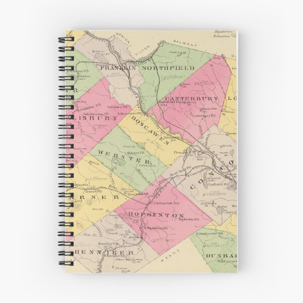 Item preview, Vintage Map of Merrimack County NH (1892) designed and sold by BravuraMedia.