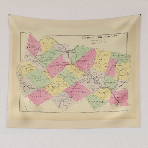 Item preview, Vintage Map of Merrimack County NH (1892) designed and sold by BravuraMedia.