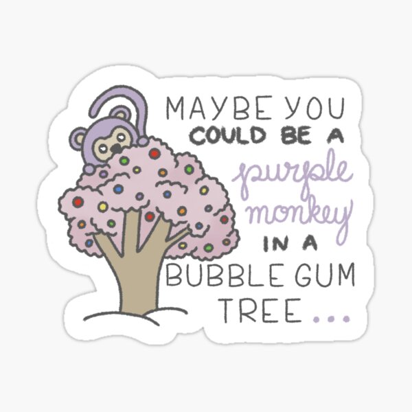Item preview, Purple Monkey in a Bubblegum Tree designed and sold by creationbycaity.