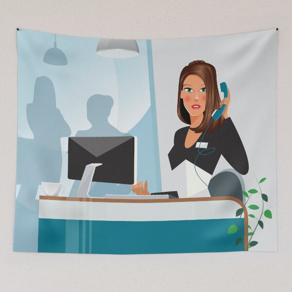 Item preview, Woman Secretary. Woman Talking on the Phone. Woman in Office.  designed and sold by ivector.