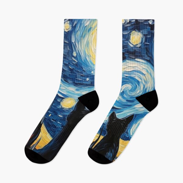 Item preview, Cat Van gogh Inspired Starry Night Painting for Van gogh Lovers designed and sold by Vangoholic.