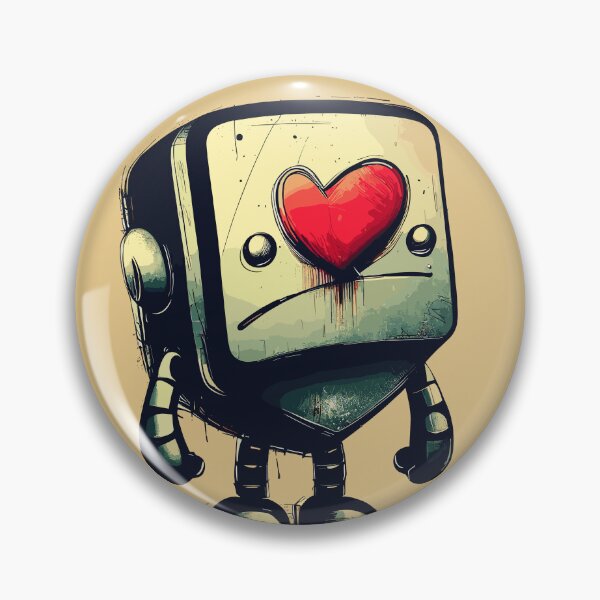 Artikelvorschau, Niedlicher, tollpatschiger, trauriger Valentinstag-Retro-Roboter entworfen und verkauft von TomFrontierArt.