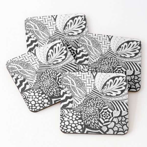 Item preview, Zentangle in Dark Gray and White Drawing # 1 designed and sold by 1979byShari.