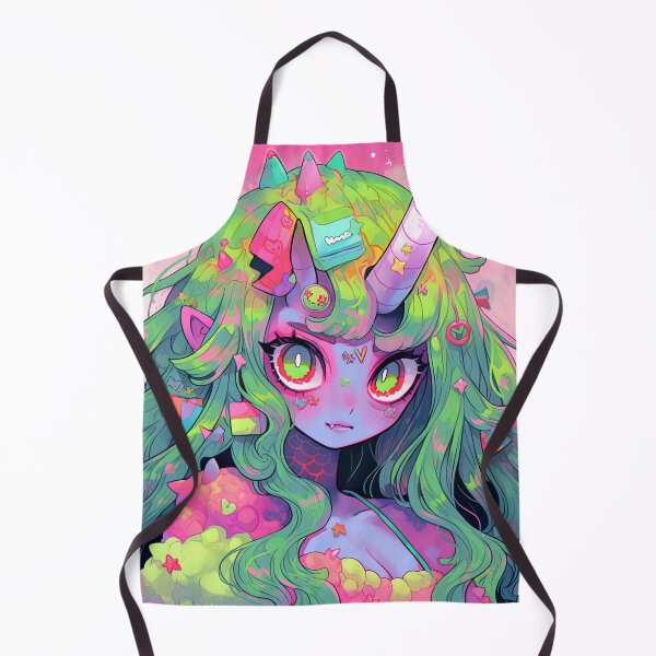 Aperçu de l'œuvre Fille Anime écailleuse violette et verte douce créée et vendue par bubblegoth.
