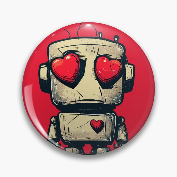 Artikelvorschau, Niedlicher, tollpatschiger, trauriger Valentinstag-Retro-Roboter in der Liebe entworfen und verkauft von TomFrontierArt.
