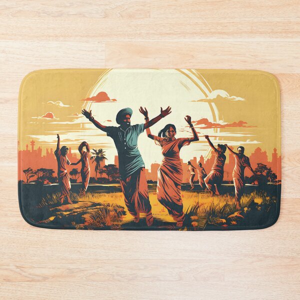 Artikelvorschau, Bhangra Dancers In Village Colourful Sunset entworfen und verkauft von PioneerX1.