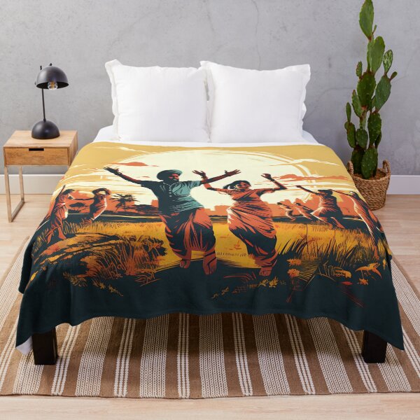 Item preview, Bhangra Dancers In Village Colourful Sunset designed and sold by PioneerX1.