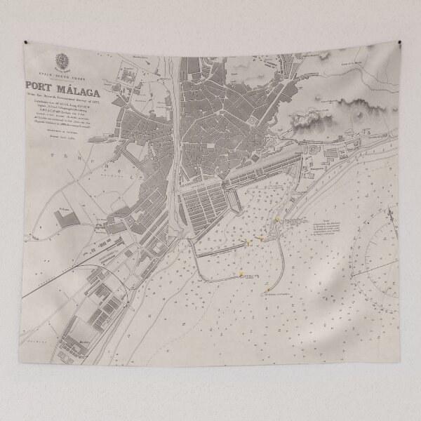 Item preview, Port of Malaga Spain (1875) designed and sold by BravuraMedia.