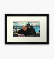 Mulder and Scully in the RM9sbG93ZXjz Diner X Files Original Painting Framed Print