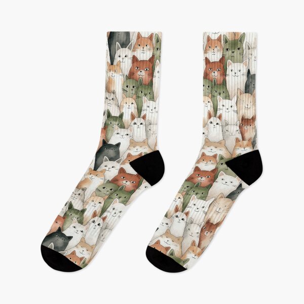Item preview, Adorable Watercolor Cats designed and sold by VintageFlorals.