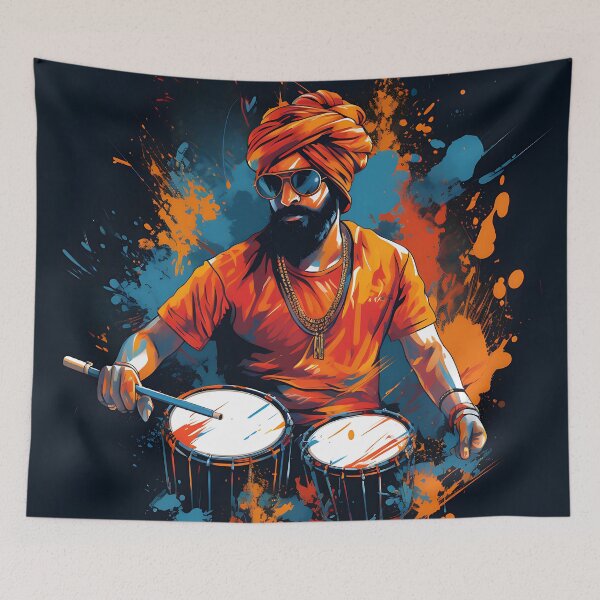 Item preview, Colourful Bhangra Dancer Art designed and sold by PioneerX1.