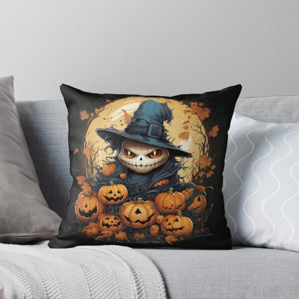 Item preview, gato, calabazas, casa de miedo, brujas, feliz halloween, bosque aterrador, calabaza designed and sold by PRYMULLART.
