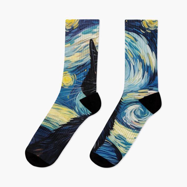 Item preview,  Cat Van gogh Inspired Starry Night Painting for Van gogh Lovers designed and sold by Vangoholic.