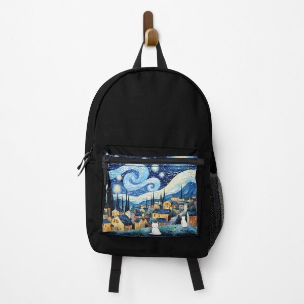 Item preview, Cat Van gogh Inspired Starry Night Painting for Van gogh Lovers designed and sold by Vangoholic.