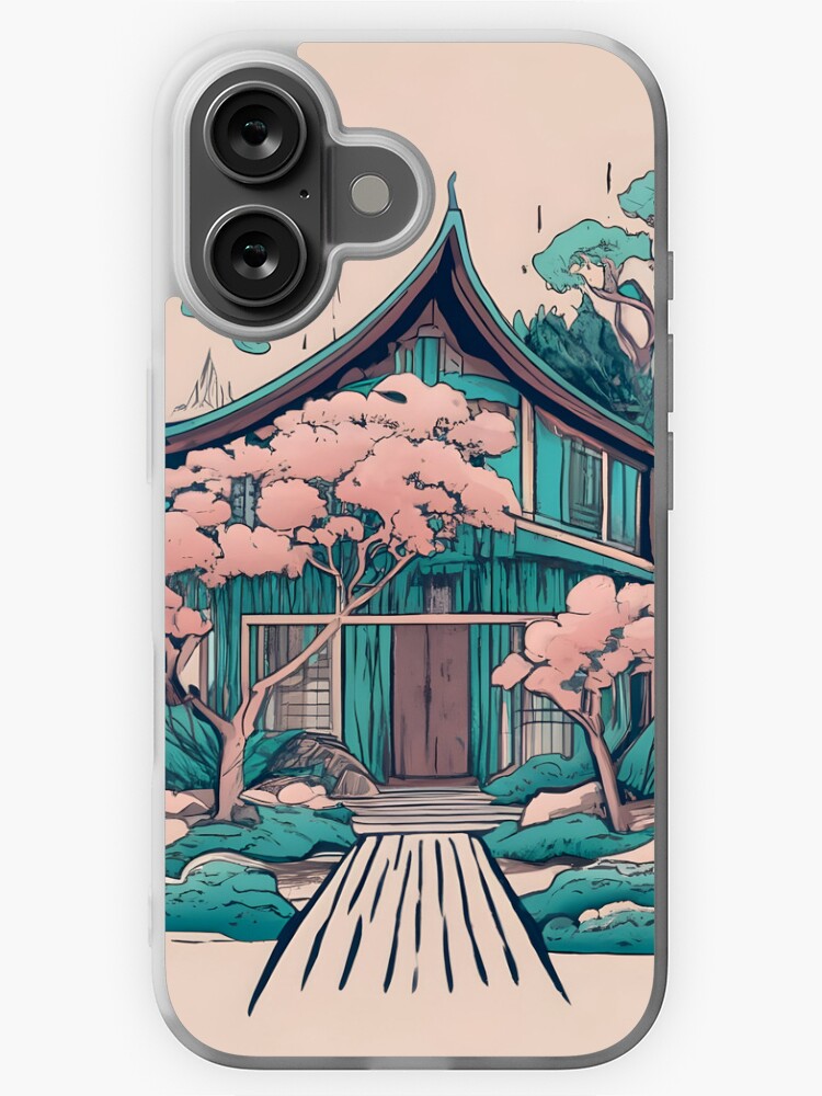 Thumbnail 1 of 5, iPhone Case, Old Traditional Thailand house Baan, minimalistic ink drawing designed and sold by Patricks-Art.