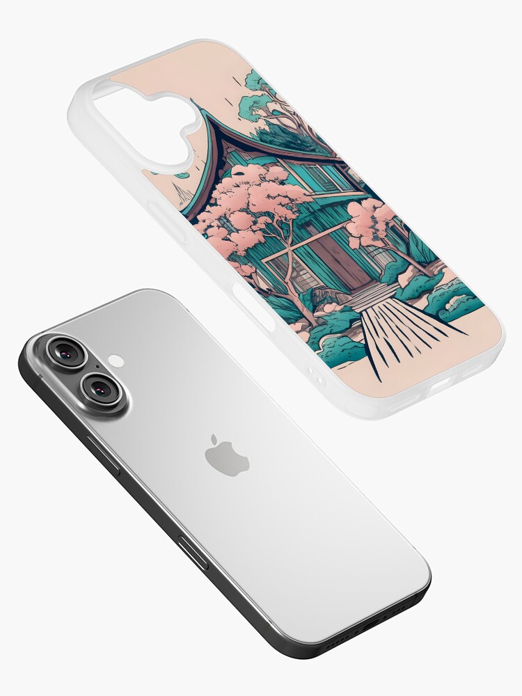 Thumbnail 2 of 5, iPhone Case, Old Traditional Thailand house Baan, minimalistic ink drawing designed and sold by Patricks-Art.