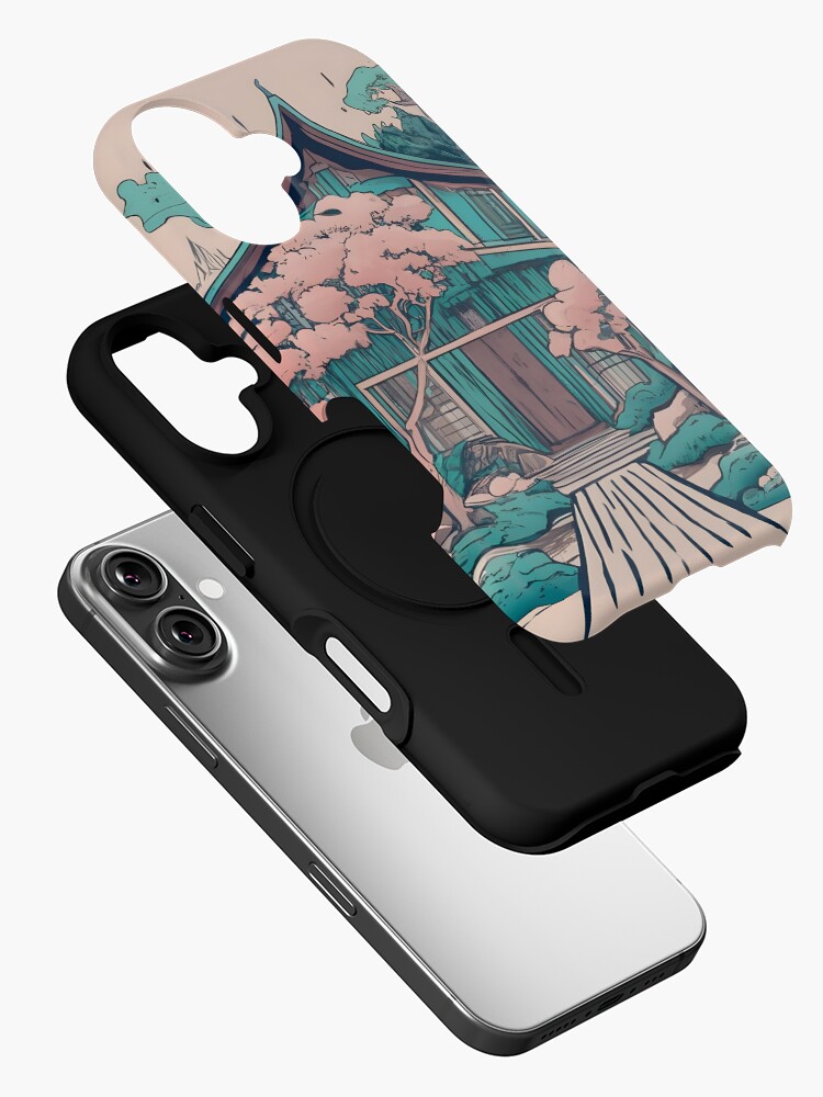 Thumbnail 2 of 4, iPhone Case, Old Traditional Thailand house Baan, minimalistic ink drawing designed and sold by Patricks-Art.