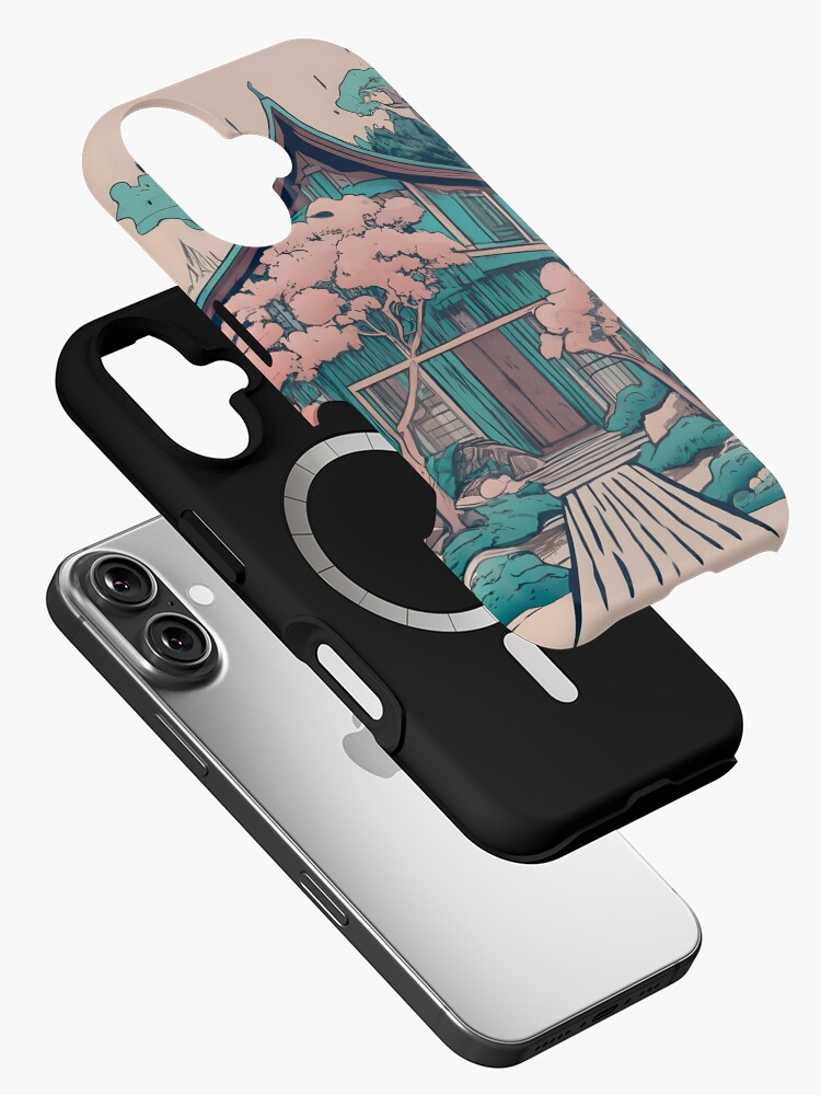 Thumbnail 2 of 4, iPhone Case, Old Traditional Thailand house Baan, minimalistic ink drawing designed and sold by Patricks-Art.