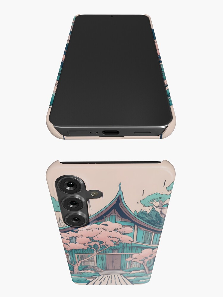 Thumbnail 3 of 4, Samsung Galaxy Phone Case, Old Traditional Thailand house Baan, minimalistic ink drawing designed and sold by Patricks-Art.