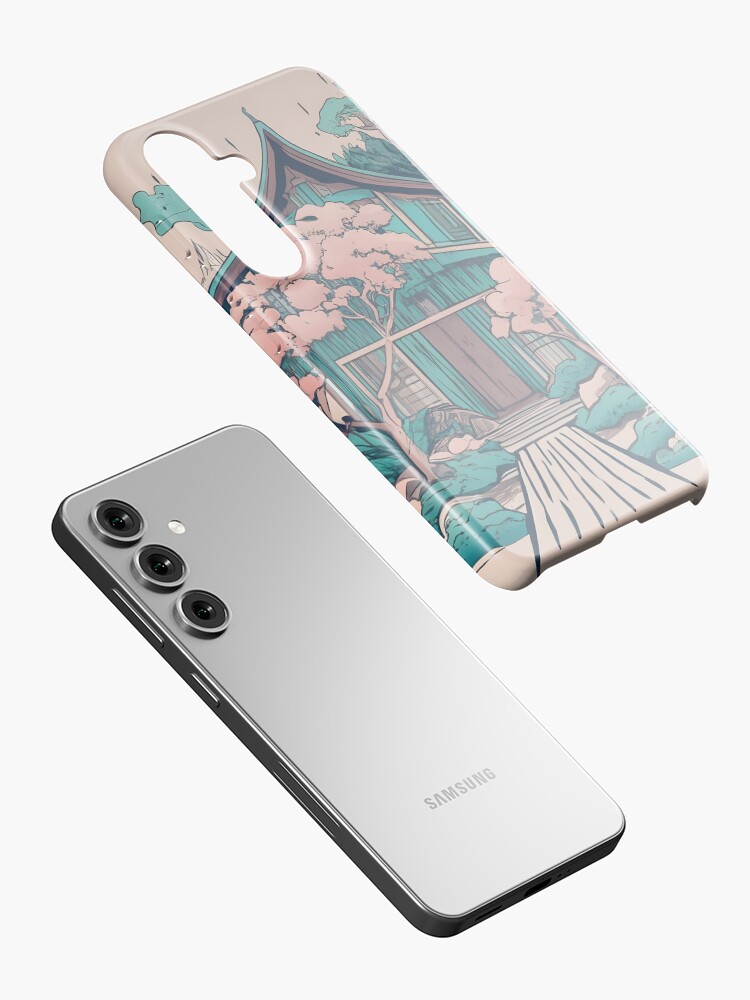 Thumbnail 2 of 4, Samsung Galaxy Phone Case, Old Traditional Thailand house Baan, minimalistic ink drawing designed and sold by Patricks-Art.