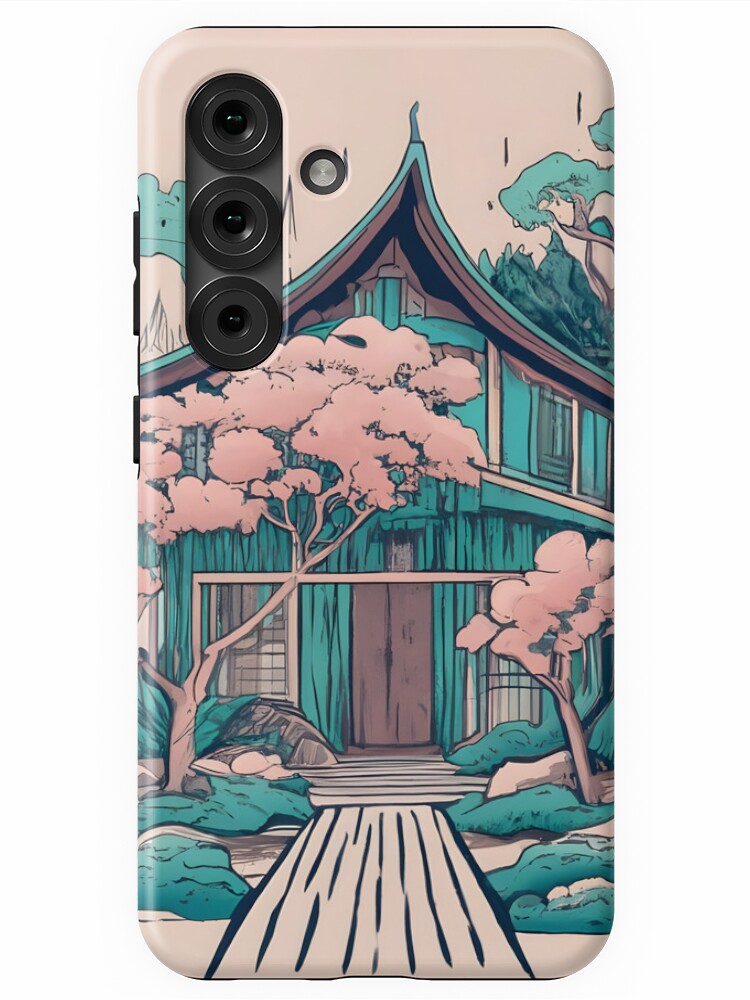Thumbnail 1 of 4, Samsung Galaxy Phone Case, Old Traditional Thailand house Baan, minimalistic ink drawing designed and sold by Patricks-Art.