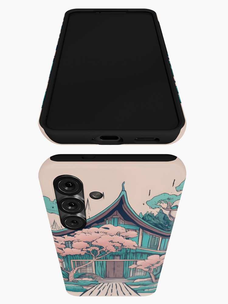 Thumbnail 3 of 4, Samsung Galaxy Phone Case, Old Traditional Thailand house Baan, minimalistic ink drawing designed and sold by Patricks-Art.