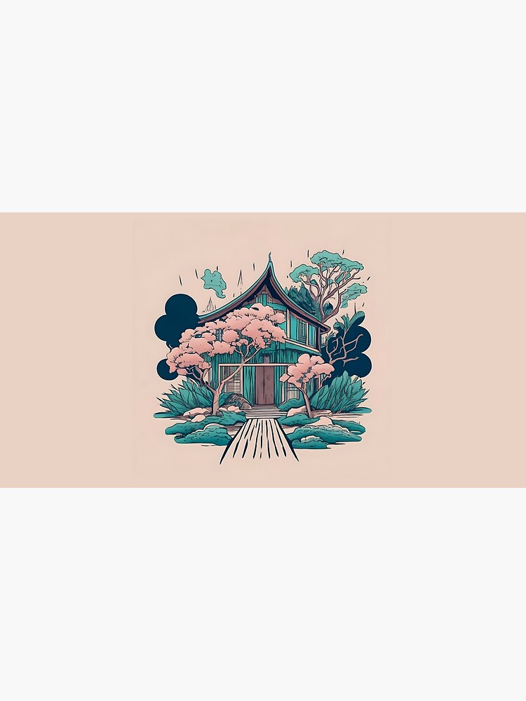 Thumbnail 5 of 5, Mouse Pad, Old Traditional Thailand house Baan, minimalistic ink drawing designed and sold by Patricks-Art.