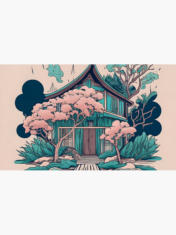 Thumbnail 6 of 6, Coffee Mug, Old Traditional Thailand house Baan, minimalistic ink drawing designed and sold by Patricks-Art.