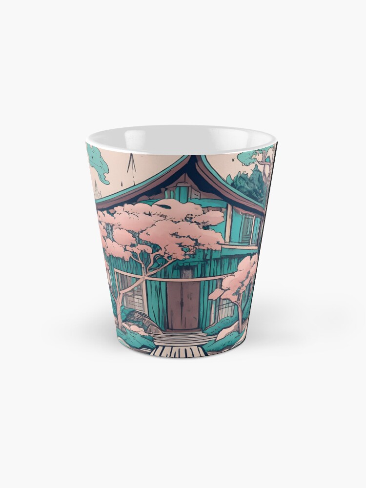Thumbnail 2 of 4, Coffee Mug, Old Traditional Thailand house Baan, minimalistic ink drawing designed and sold by Patricks-Art.