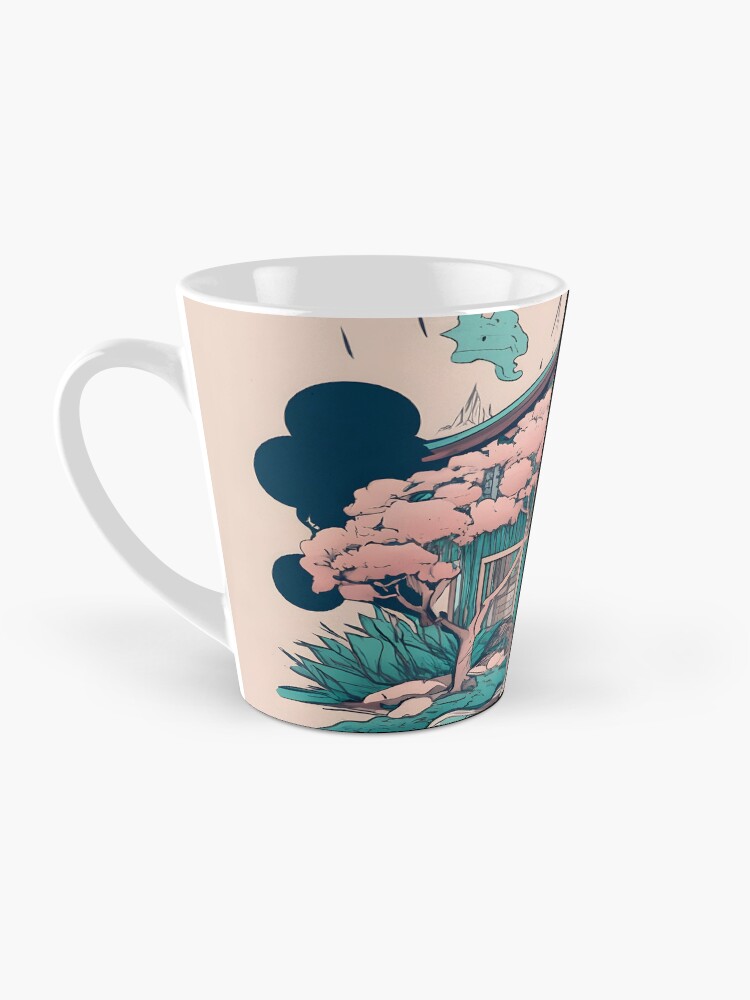 Thumbnail 3 of 4, Coffee Mug, Old Traditional Thailand house Baan, minimalistic ink drawing designed and sold by Patricks-Art.