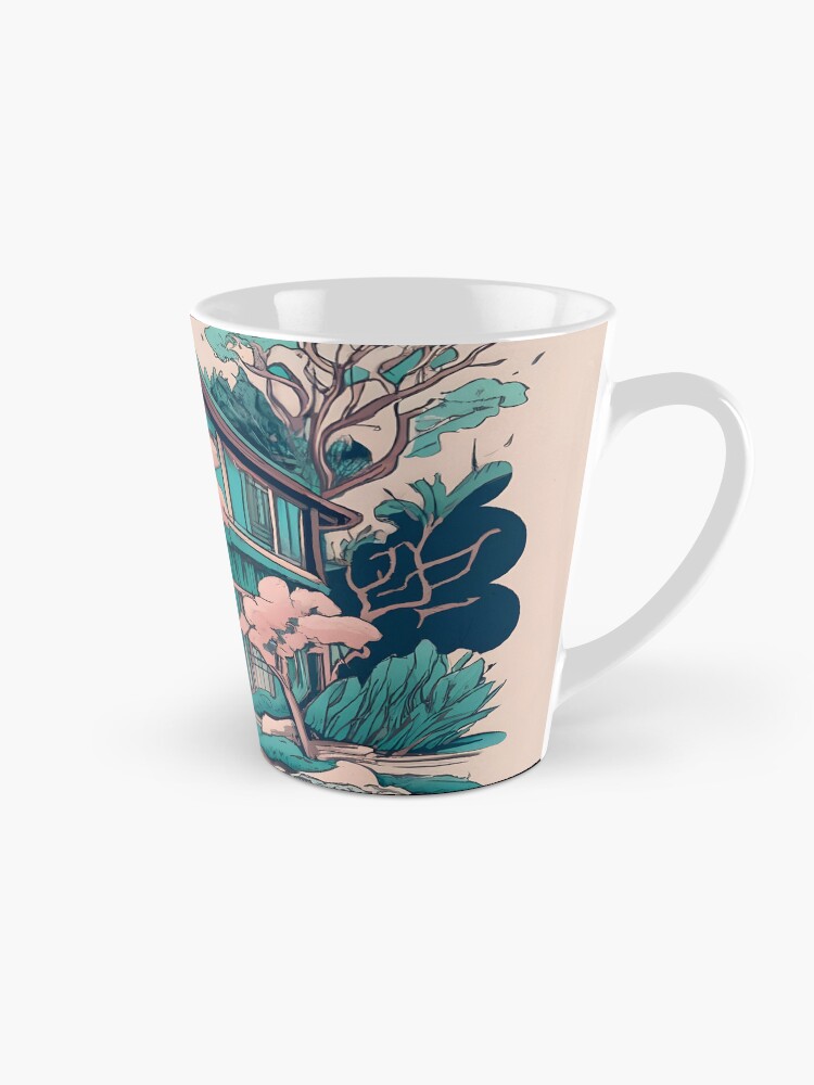 Thumbnail 1 of 4, Coffee Mug, Old Traditional Thailand house Baan, minimalistic ink drawing designed and sold by Patricks-Art.