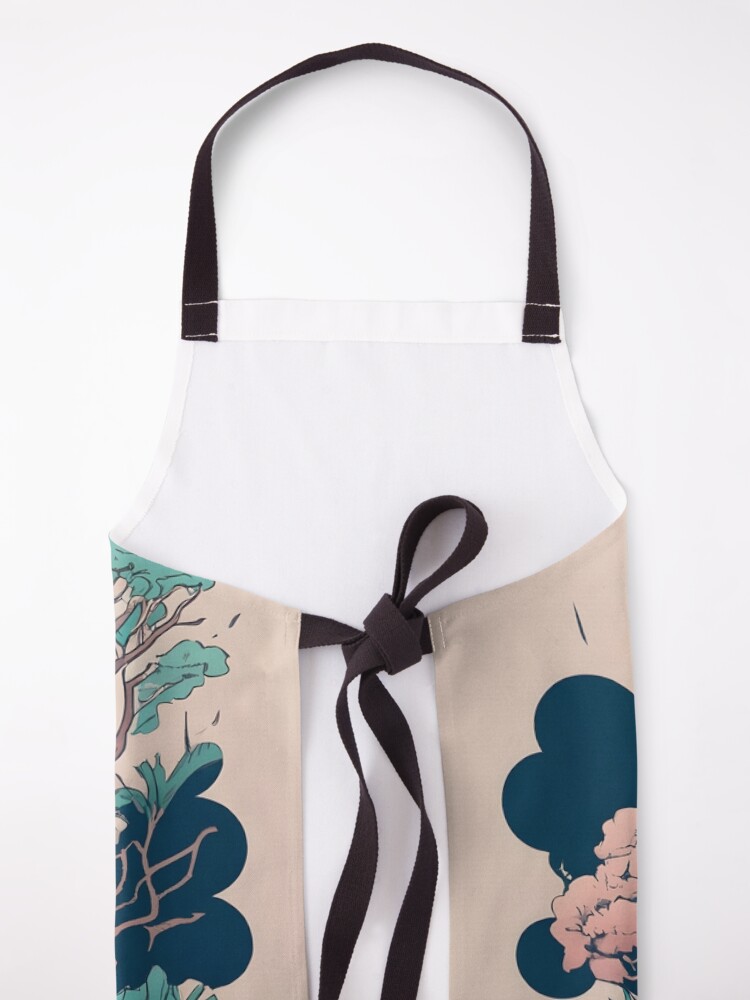 Thumbnail 5 of 6, Apron, Old Traditional Thailand house Baan, minimalistic ink drawing designed and sold by Patricks-Art.