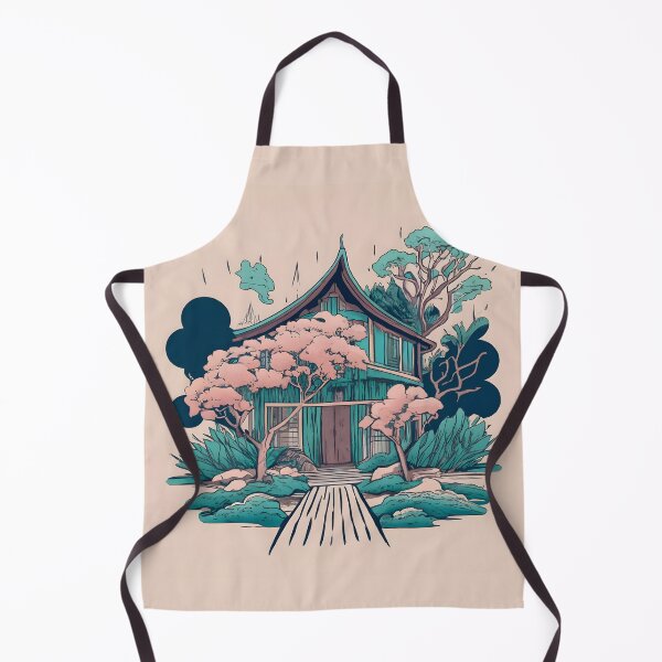 Item preview, Old Traditional Thailand house Baan, minimalistic ink drawing designed and sold by Patricks-Art.