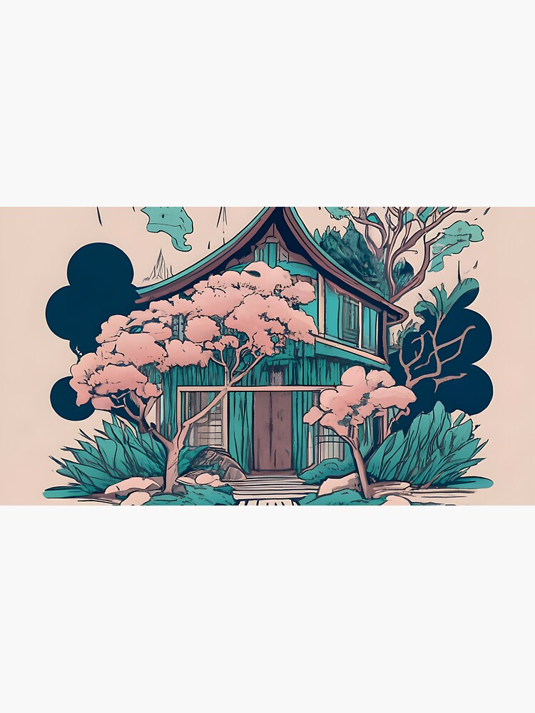 Thumbnail 6 of 6, Bucket Hat, Old Traditional Thailand house Baan, minimalistic ink drawing designed and sold by Patricks-Art.