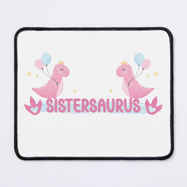 Item preview, Sistersaurus Cute Pink Dinosaurs with Colorful Balloons designed and sold by CastielloDesign.