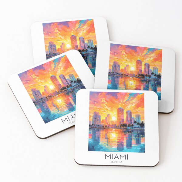 Item preview, A Pop Art Travel Print of Miami - Florida - US designed and sold by StudioRedKoala.