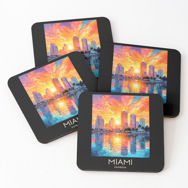 Item preview, A Pop Art Travel Print of Miami - Florida - US designed and sold by StudioRedKoala.