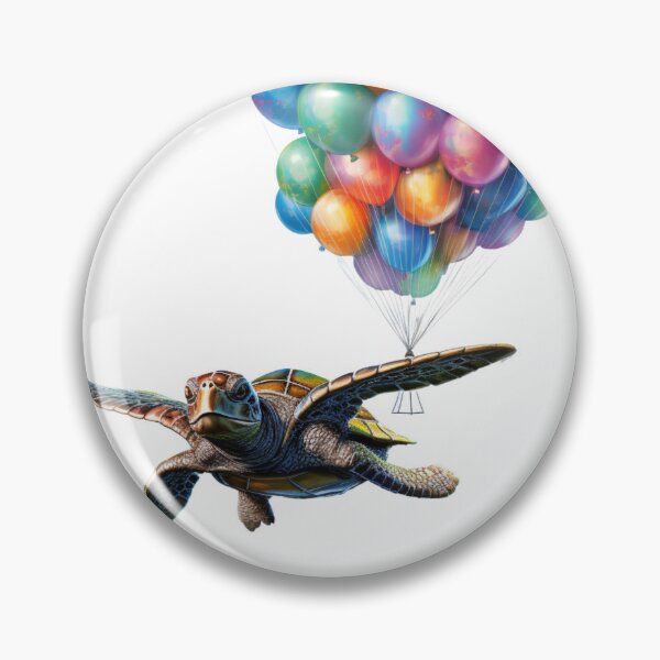 Artikelvorschau, Die Fliegende Schildkröte mit Heliumballons entworfen und verkauft von yourfavdraw.