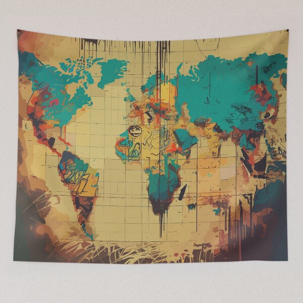 Item preview, Street art earth map designed and sold by TomFrontierArt.