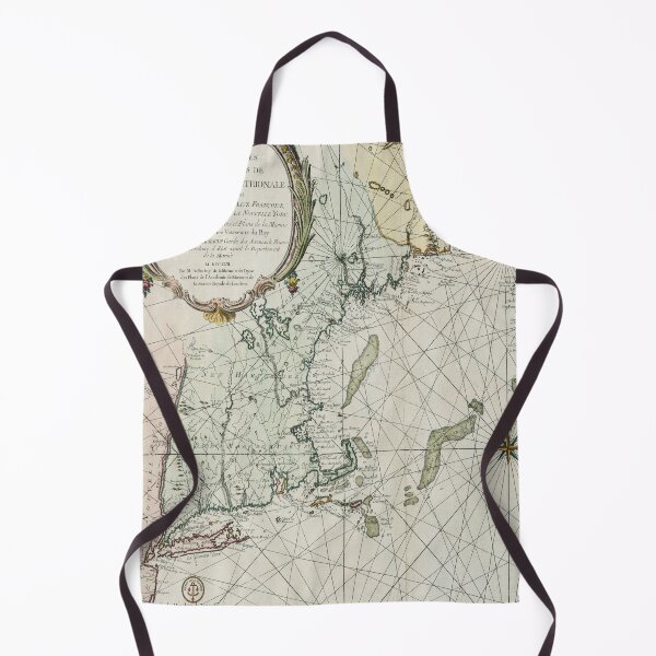 Item preview, Vintage New England to Canada Coastal Map (1757) designed and sold by BravuraMedia.