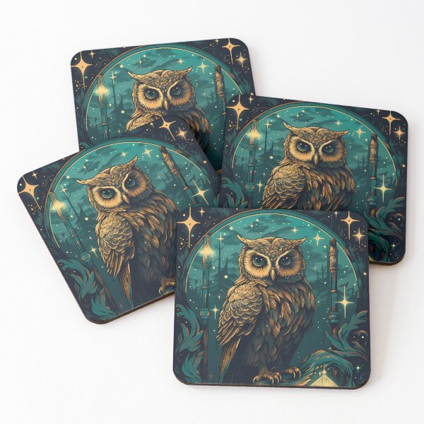 Artikelvorschau, Gothic Owl Lovers Dunkelblaue Sternennacht entworfen und verkauft von AwakenedSoul.