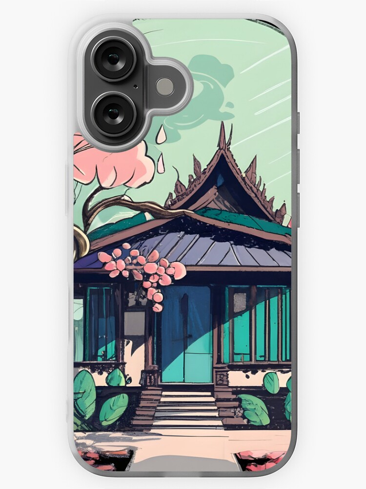 Thumbnail 1 of 5, iPhone Case, Old Traditional Thailand house Baan Drawing designed and sold by Patricks-Art.