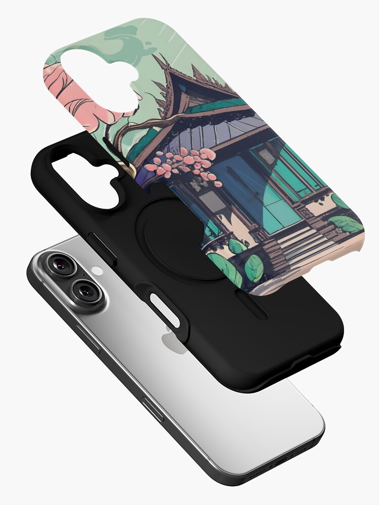 Thumbnail 2 of 4, iPhone Case, Old Traditional Thailand house Baan Drawing designed and sold by Patricks-Art.
