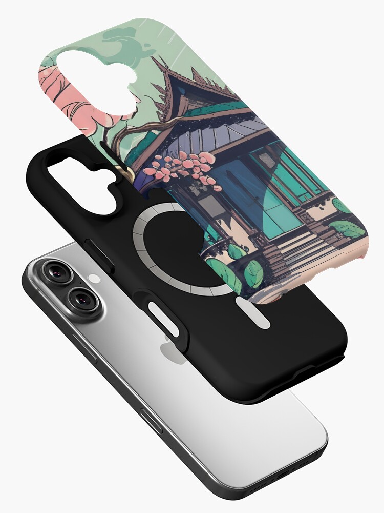 Thumbnail 2 of 4, iPhone Case, Old Traditional Thailand house Baan Drawing designed and sold by Patricks-Art.
